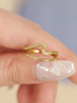 316L hawaiian double wave ring #r11