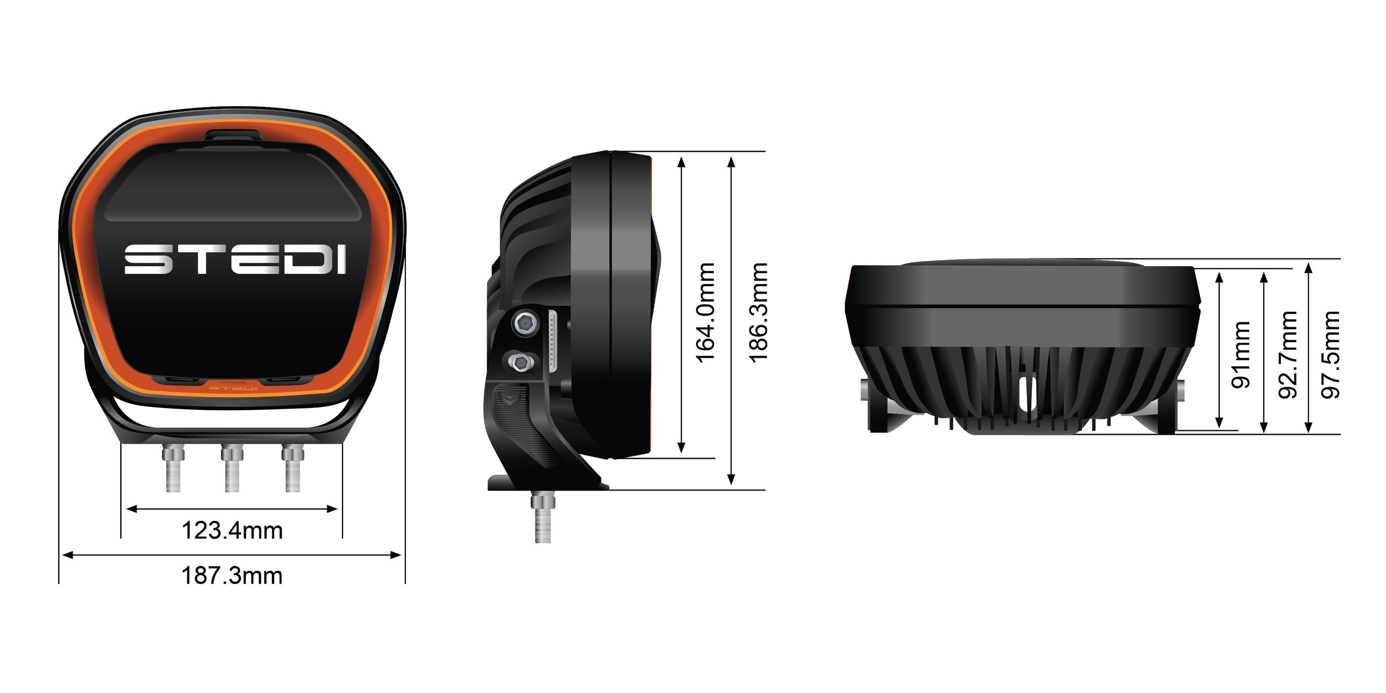 STEDI™ （ステディ）Type-X™ EVO 7インチLEDドライビングライト（2個