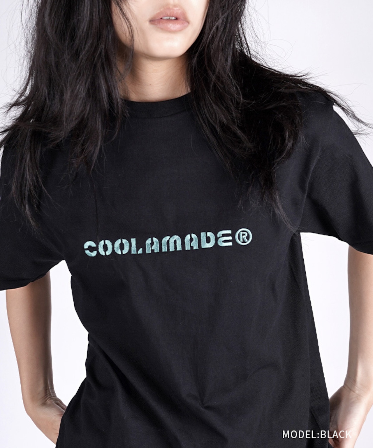 【直営限定ITEM】COOLA MADE®エンブロイダリーベーシックTシャツ (BLACK) CQ-47068H