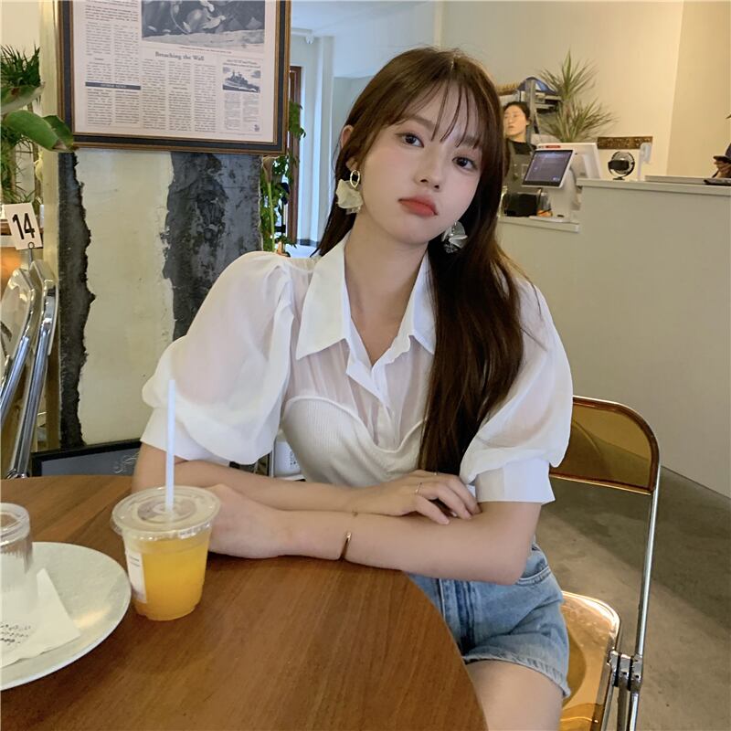 スタイルスリーブカジュアルシャツ ジャケット サマー薄手 夏物 ステッチ ドラファッションホール75037208203