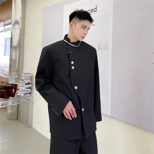 予約販売】ジャケット 無地 個性的 モード ジャケット メンズ ブラック
