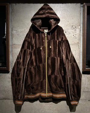 【Caka】“RAW BLUE” Loose Faux Fur Zip Up Hoodie