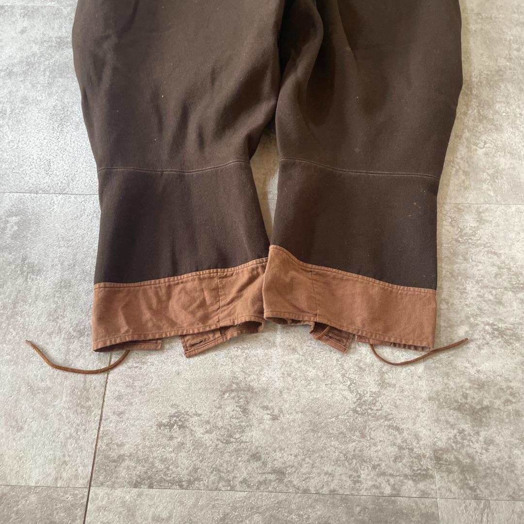 30-40s 針式シンチ ジョッパーズ ウール ダークブラウン パンツ W35 | ib2