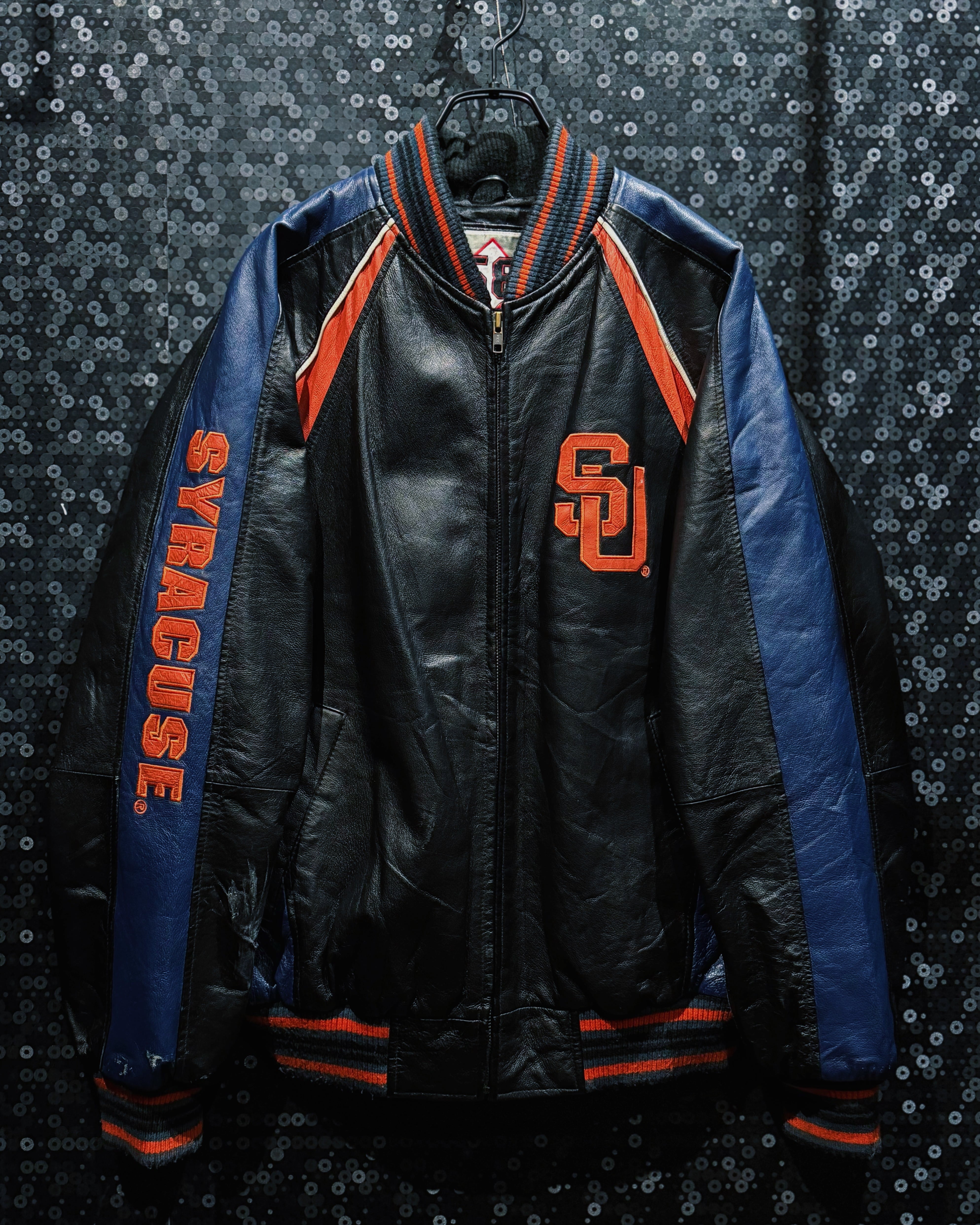 【ÆIEM】“SYRACUSE” vintage full leather stadium jacket