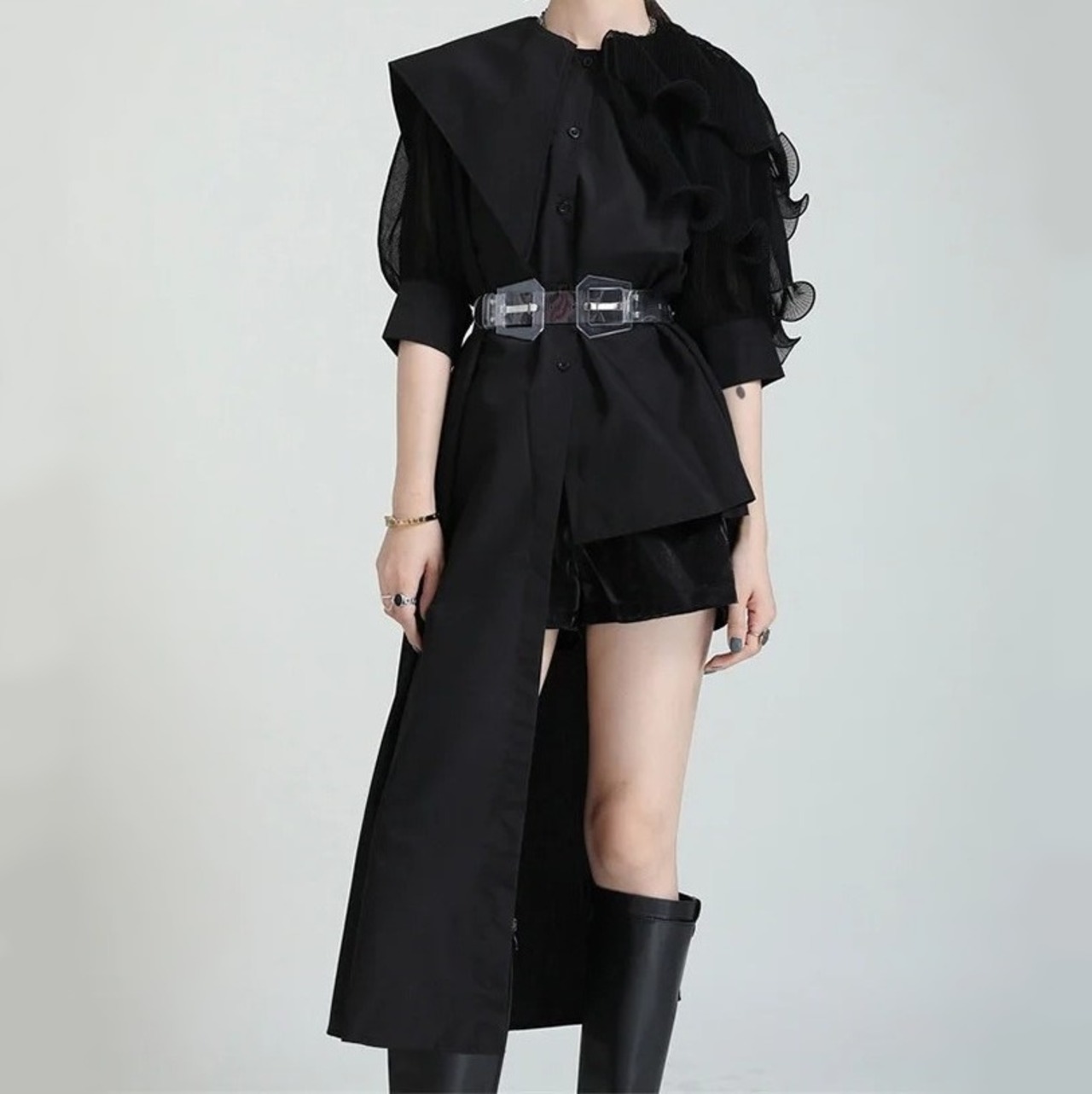 Irregular Half Long Shirt / イレギュラー ハーフ ロング シャツ