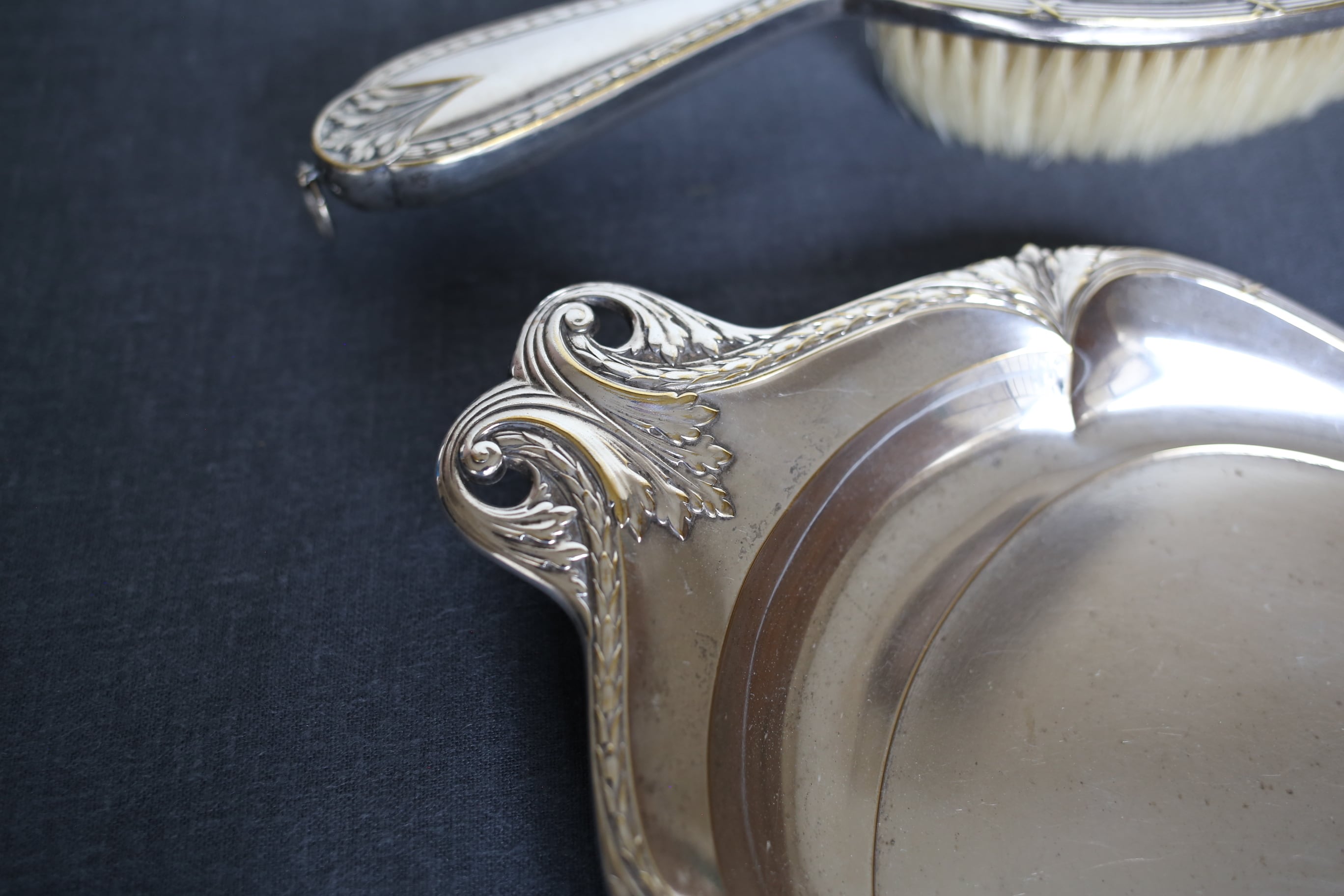 パリで購入した純銀プレートのダストパン　ビンテージですが実用　未使用品 フランス アンティーク ヴィンテージ シルバープレート ダストパン