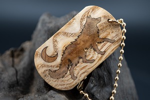 【バット材の王様】 タモ ドッグタグ 象嵌 闊歩