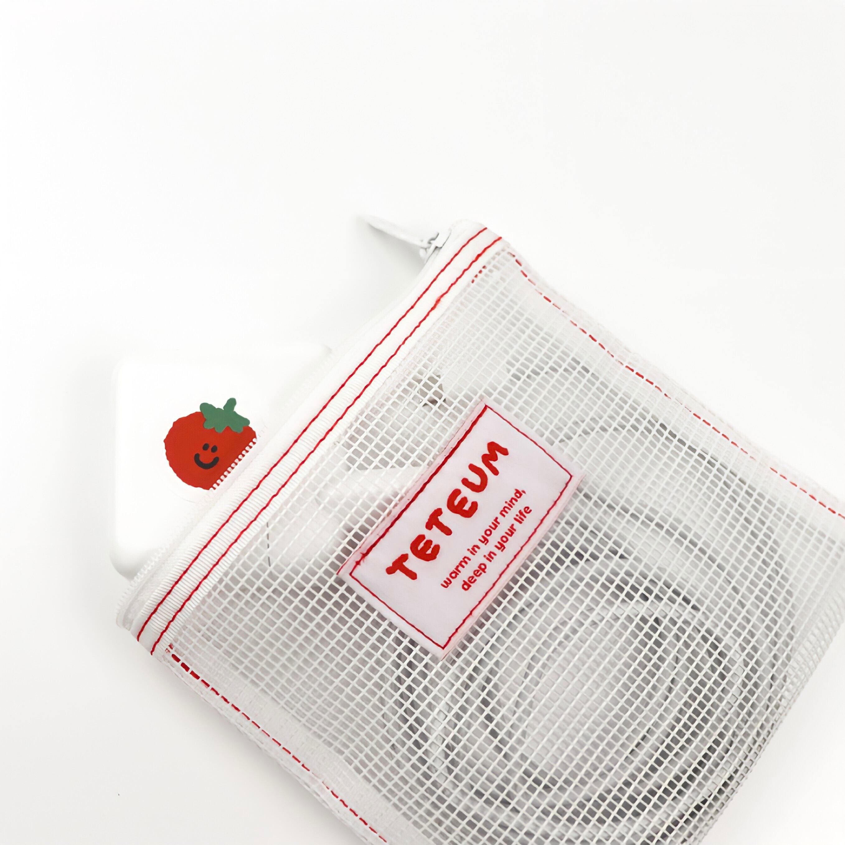 Red Point Mesh Pouch Sサイズ ポーチ メッシュポーチ 韓国文具 韓国雑貨 Teteum La Violette