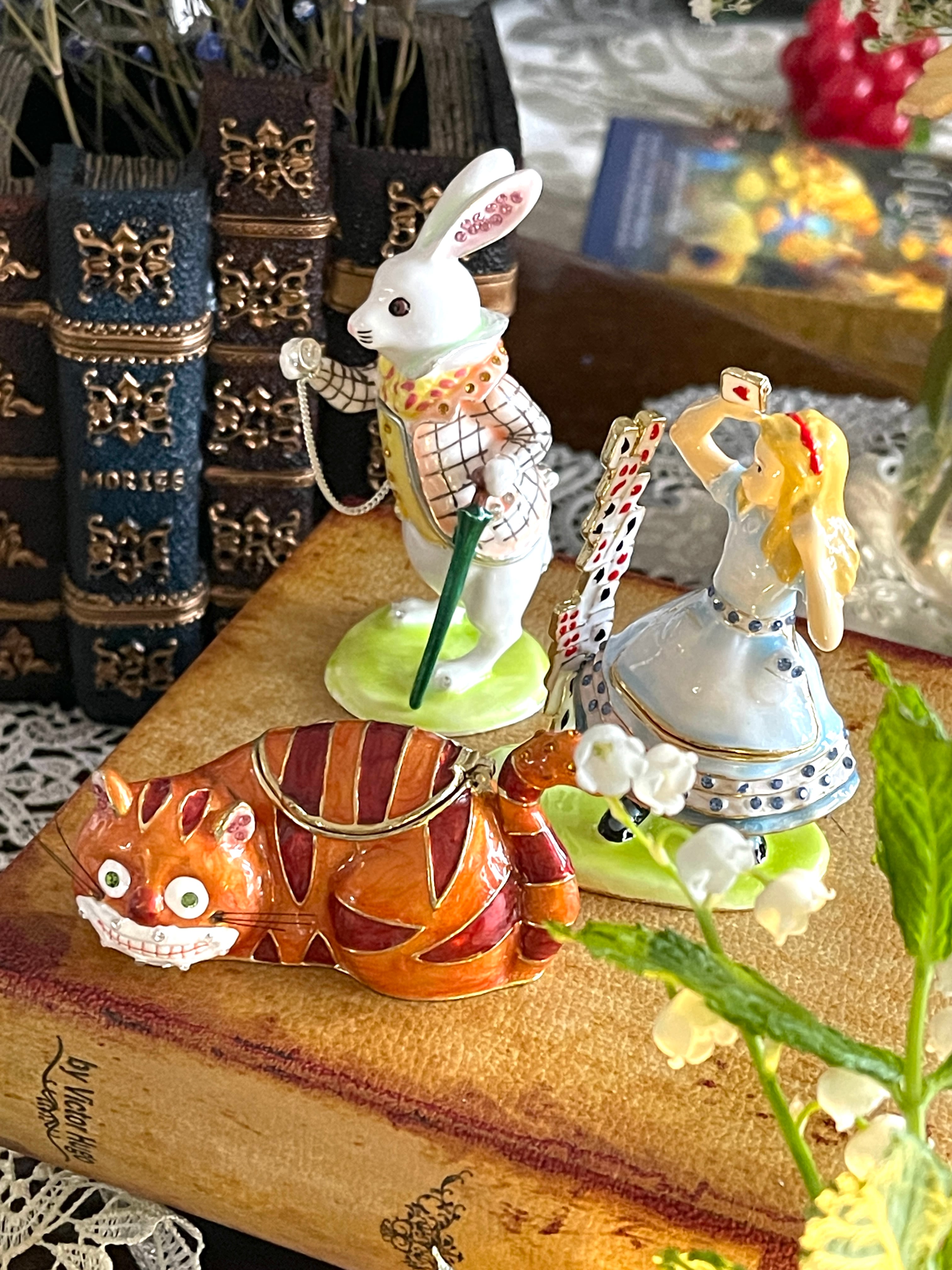 RT-155760専用　ジェリーキャット　クロコ　アンバーリーバニー　廃盤　レア ◇送料込◇チェシャ猫②◇ネックレス付きエナメルBOX◇シークレット