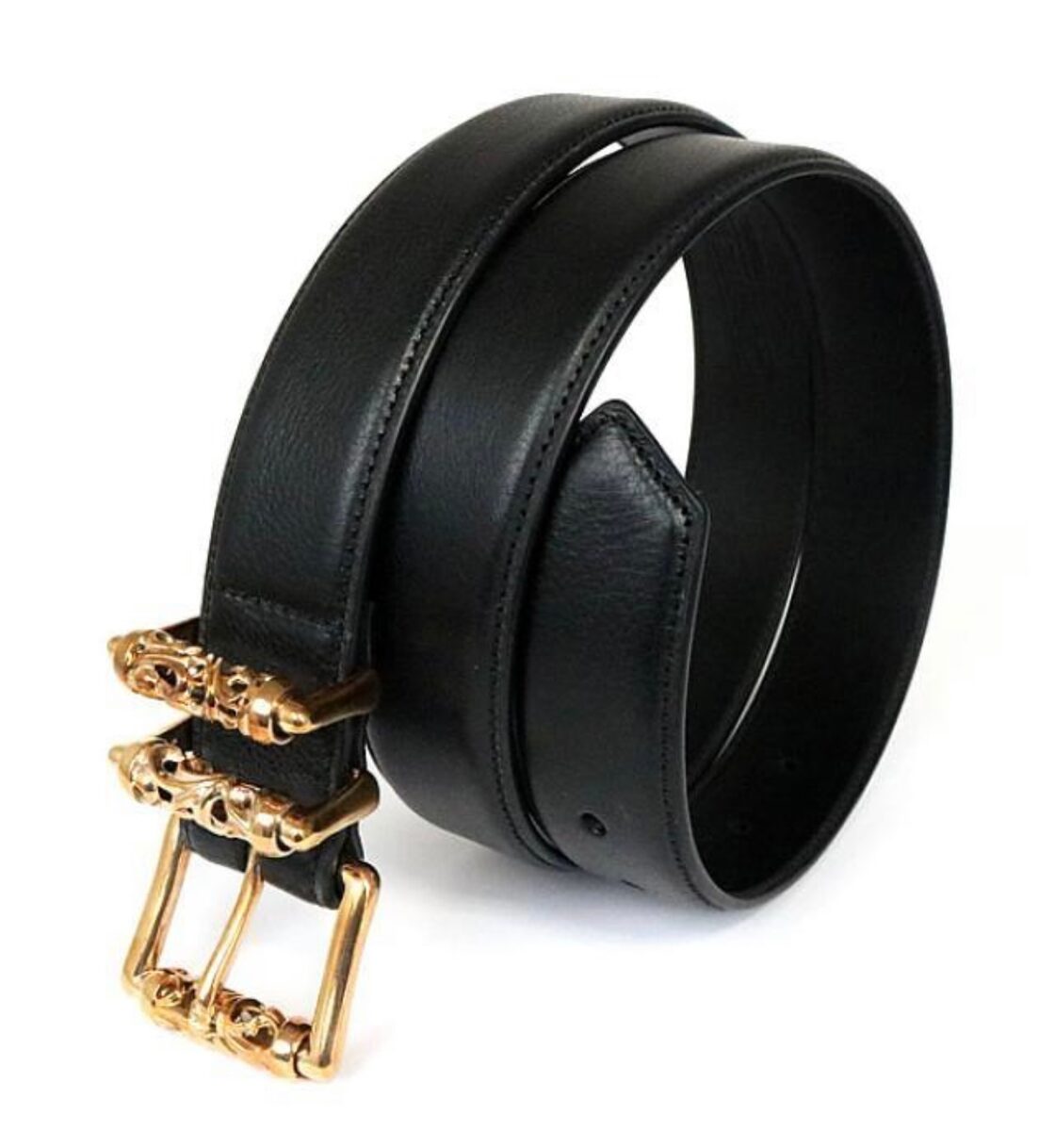CHROME HEARTS クロムハーツ ブロンズ 3PC ローラー ベルト レザー 