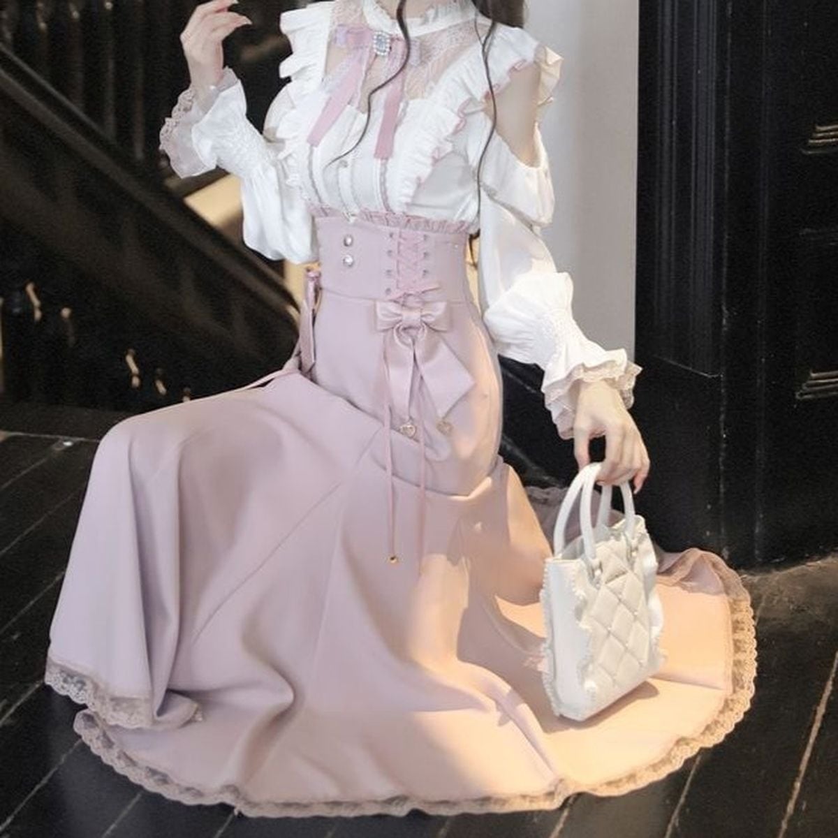 量産型ロングスカートセットアップ：スカート(ピンクver.) | Maiden's Rêve