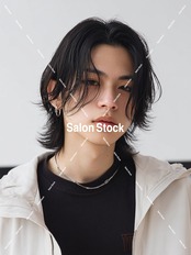 【メンズ】ミディアムセンターパート