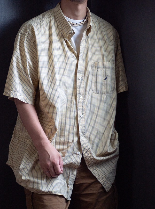 "JOHN ASHFORD" used Cotton plaid BD shirt