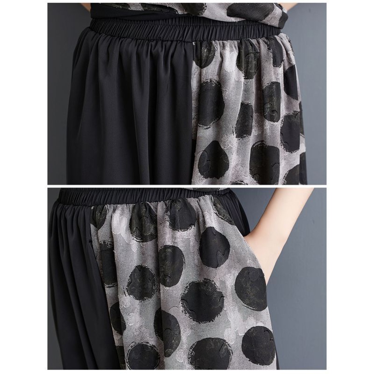 モノトーン 水玉 セットアップ  30048