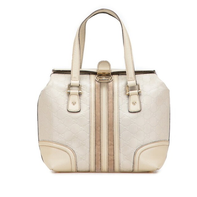 グッチ グッチシマ ハンドバッグ ドクターズバッグ 146002 ベージュ レザー レディース GUCCI 【中古】