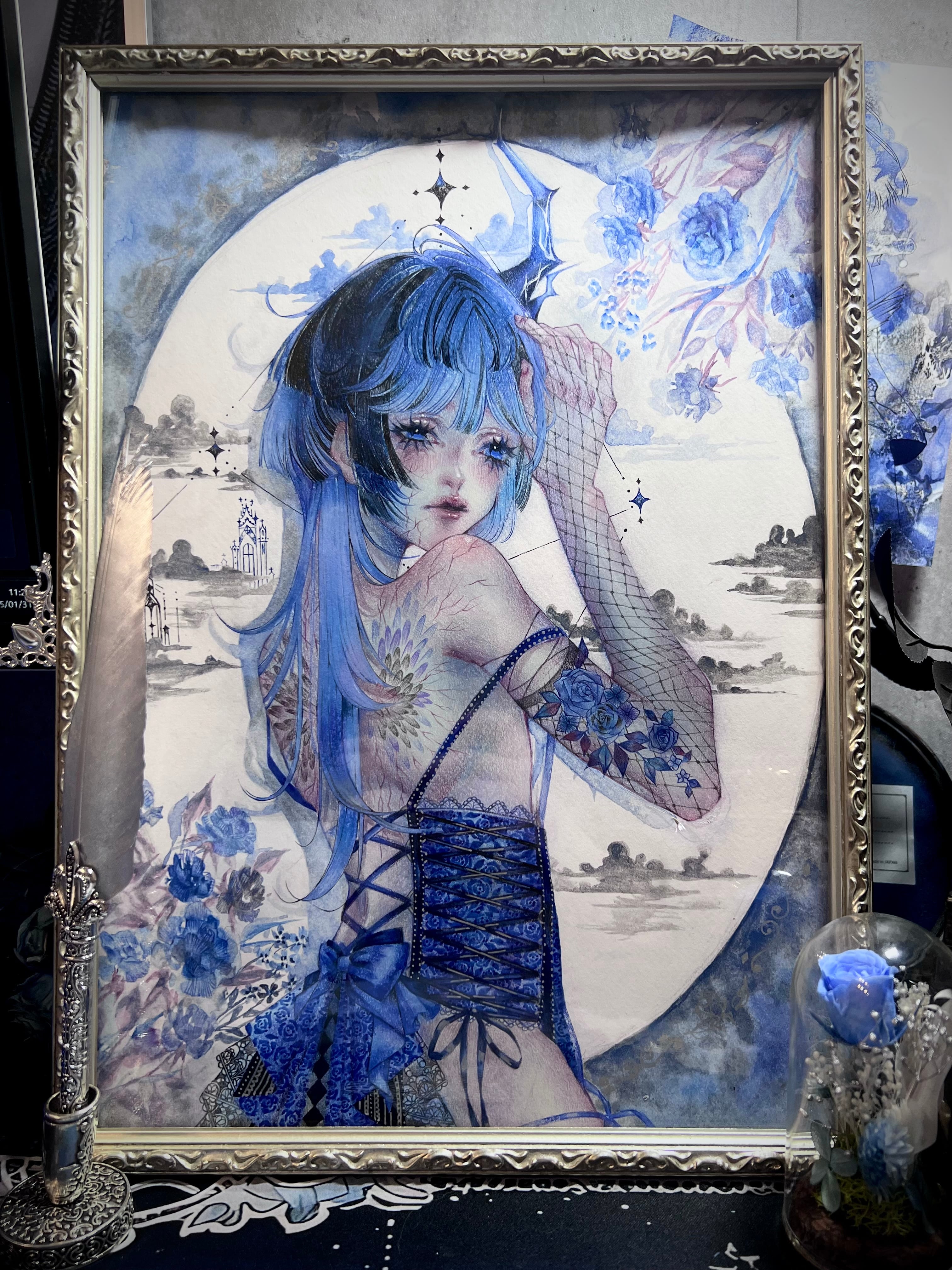 肉筆画 墨絵 水墨画 原画 現品限り 大神 アマ公 | PAY ID