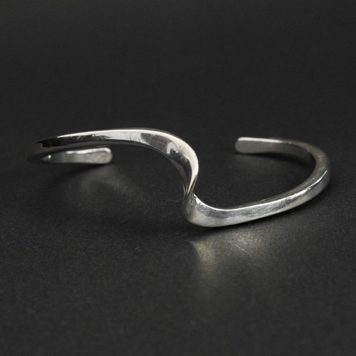 Navajo Vintage Silver Bangle [STERLING] Wave Design Heavy