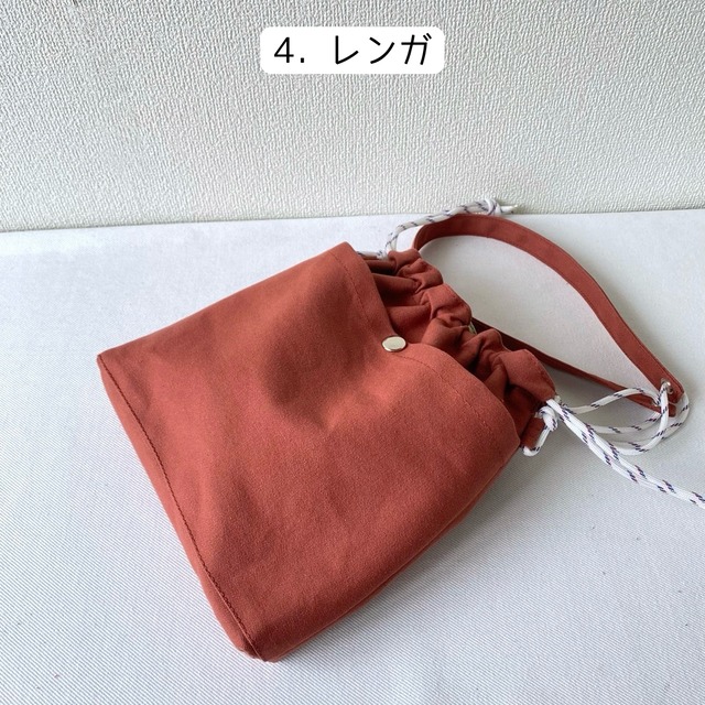 【全6色】巾着ショルダーバッグ／倉敷帆布 11号帆布【受注制作】