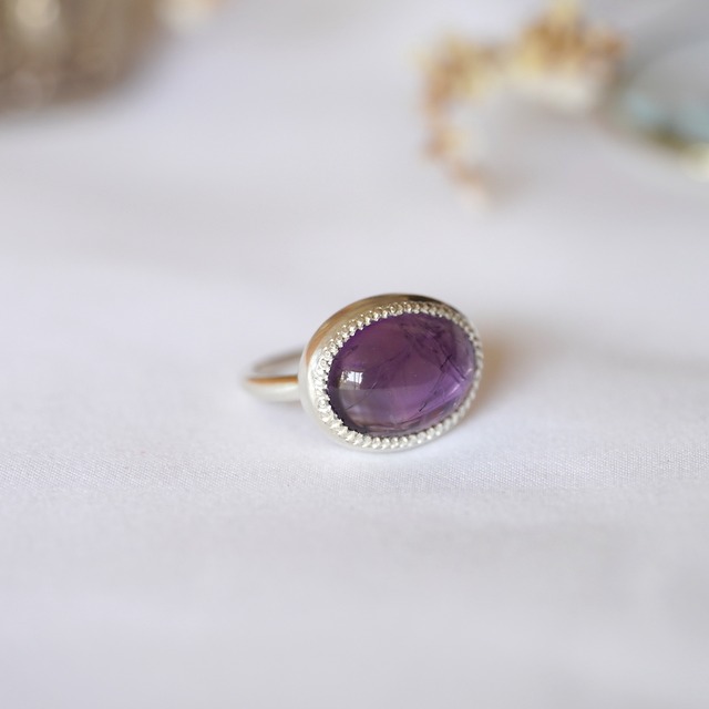 [送料当方負担] Oval Amethyst Ring(RSV031_Am)