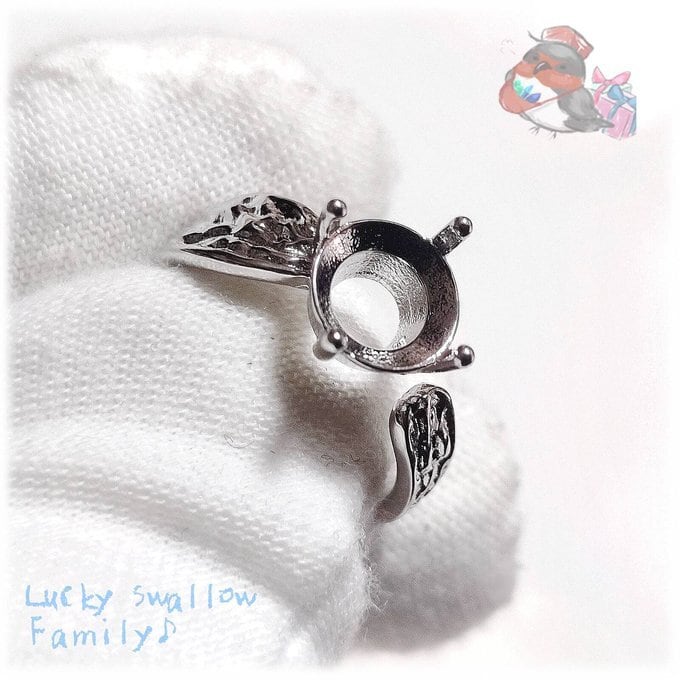 ◇ 8mm 空枠 フリーサイズ リング ラウンド 単品 1個 指輪 No.6612