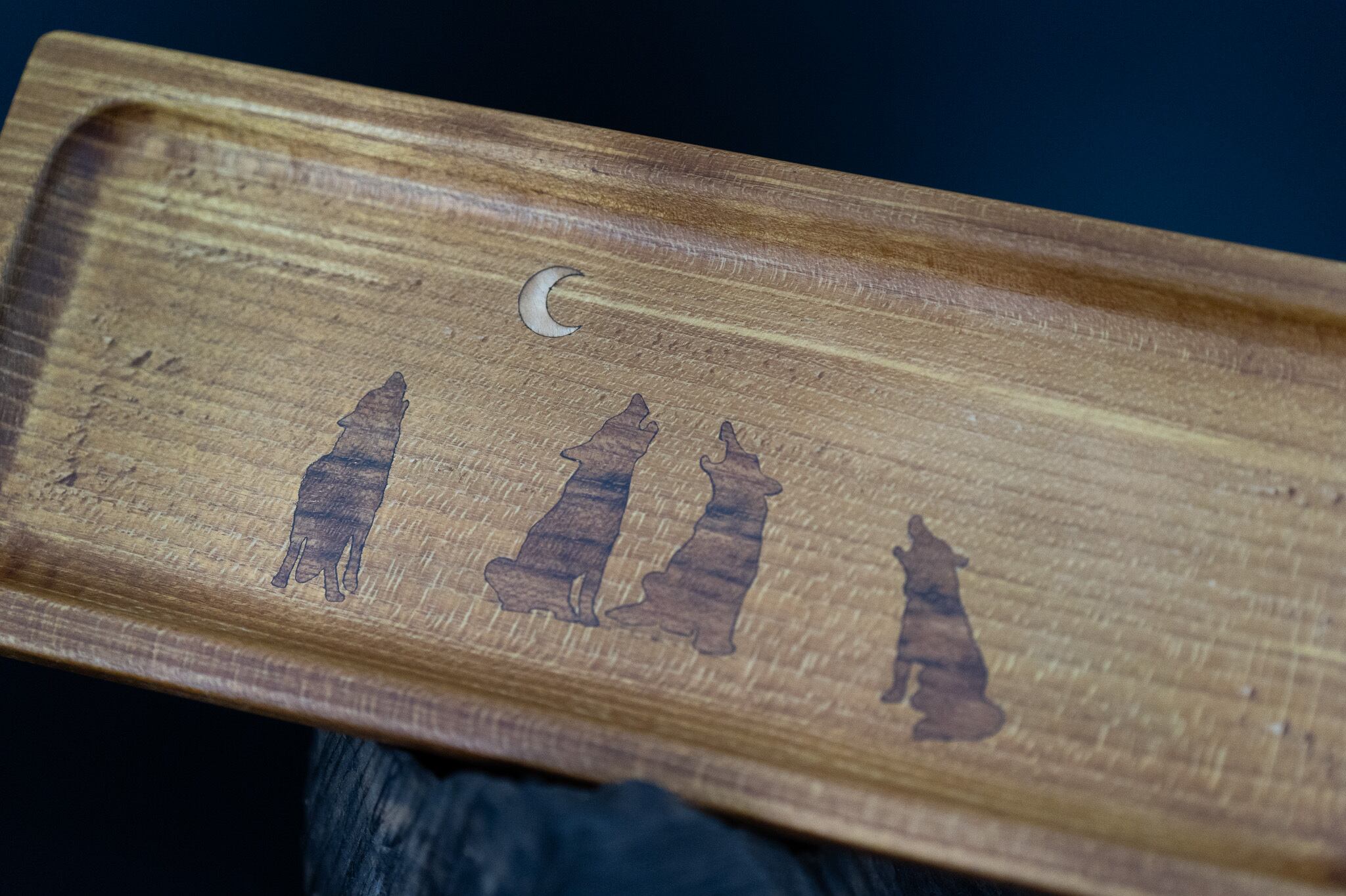 【黄金の木】 御蔵島 金桑 ペントレイ 象嵌 月に吠える