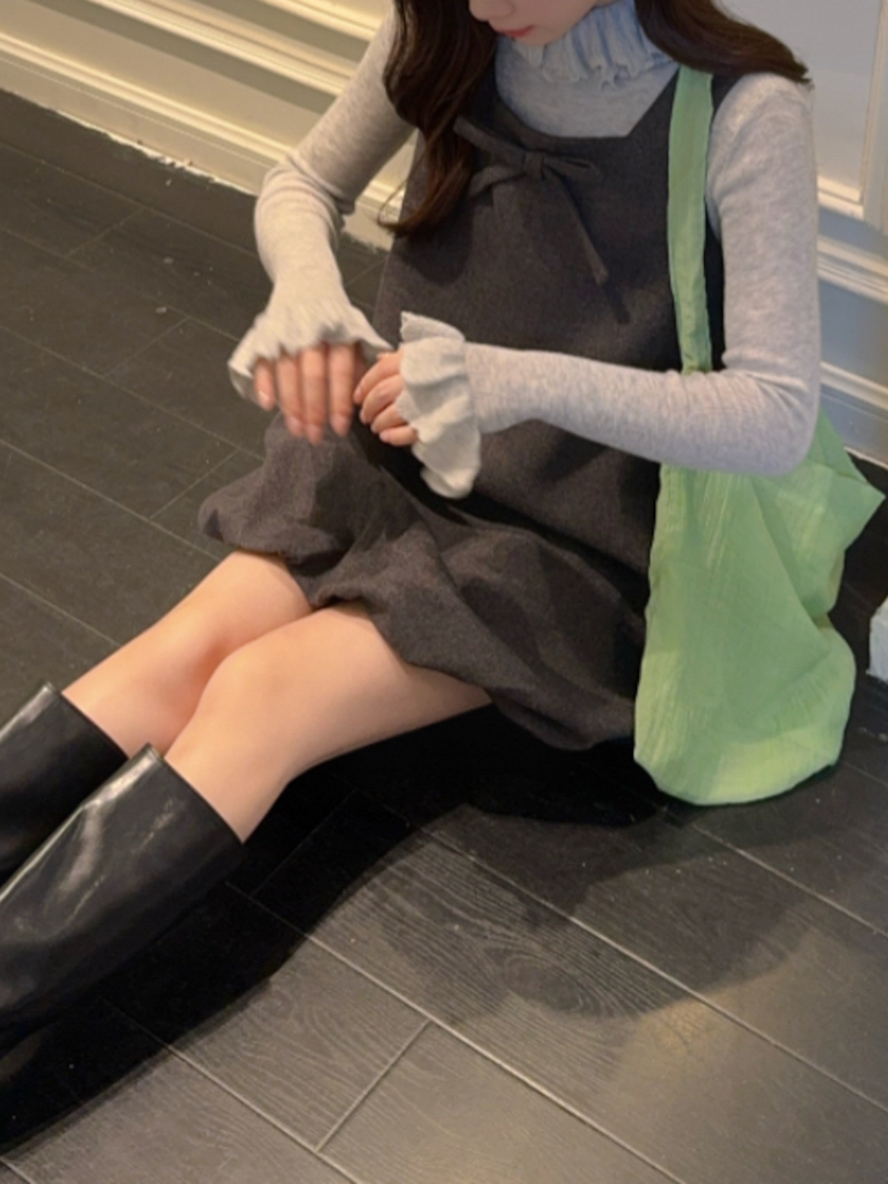 バルーングレーワンピース LK1761