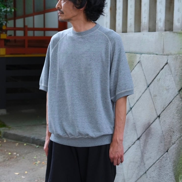 COMOLI(コモリ) /グレー裏毛半袖クルー-GRAY-(D01-05046) | Signs