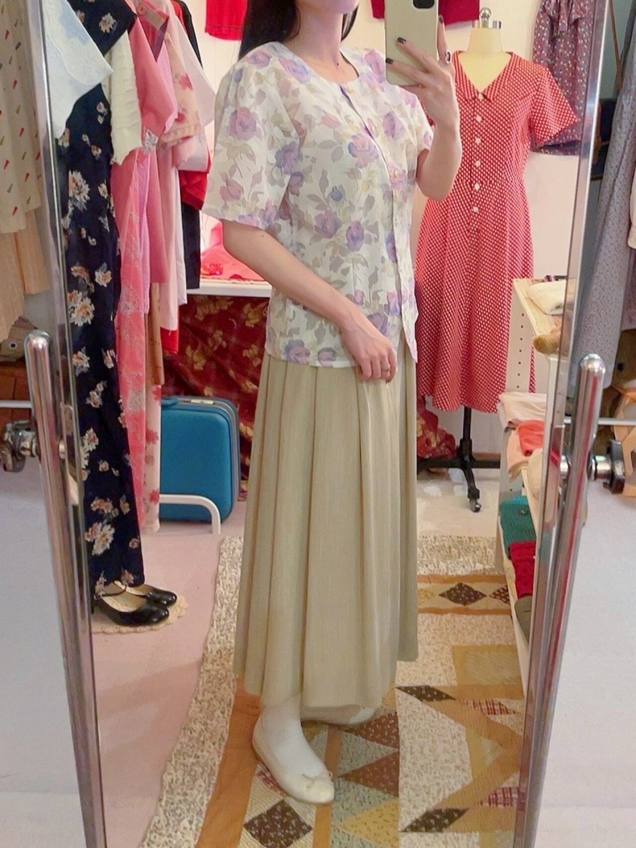 water color rose blouse