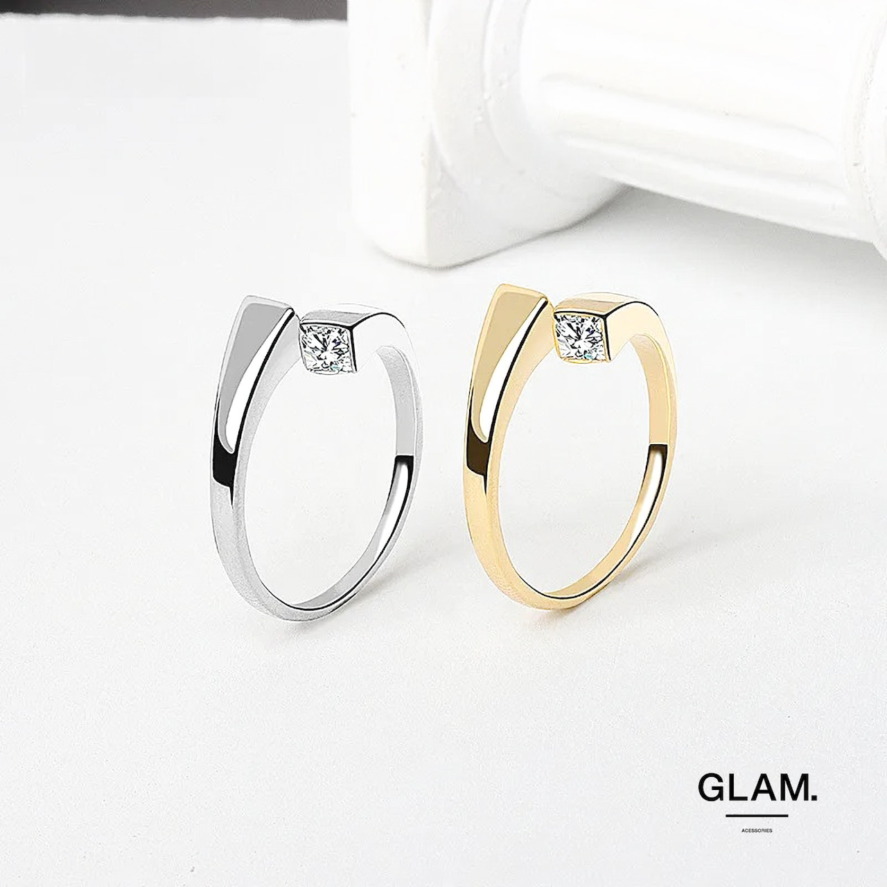 エレガントジルコニアリング ゴールド / シルバー