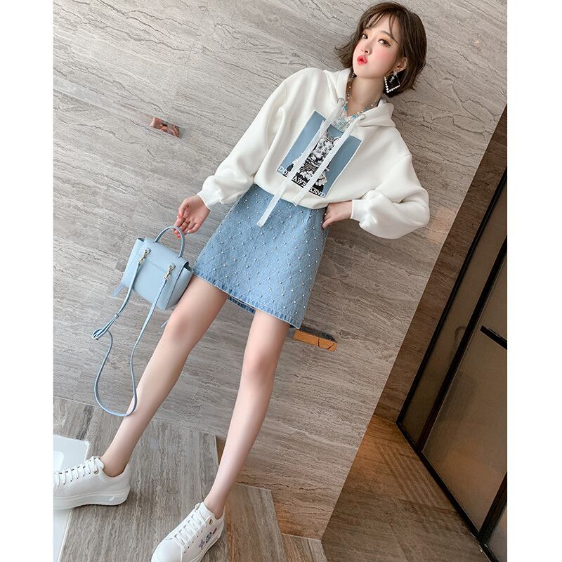 フードギャザースウェット Aラインスカート セット MIUCO21703834748