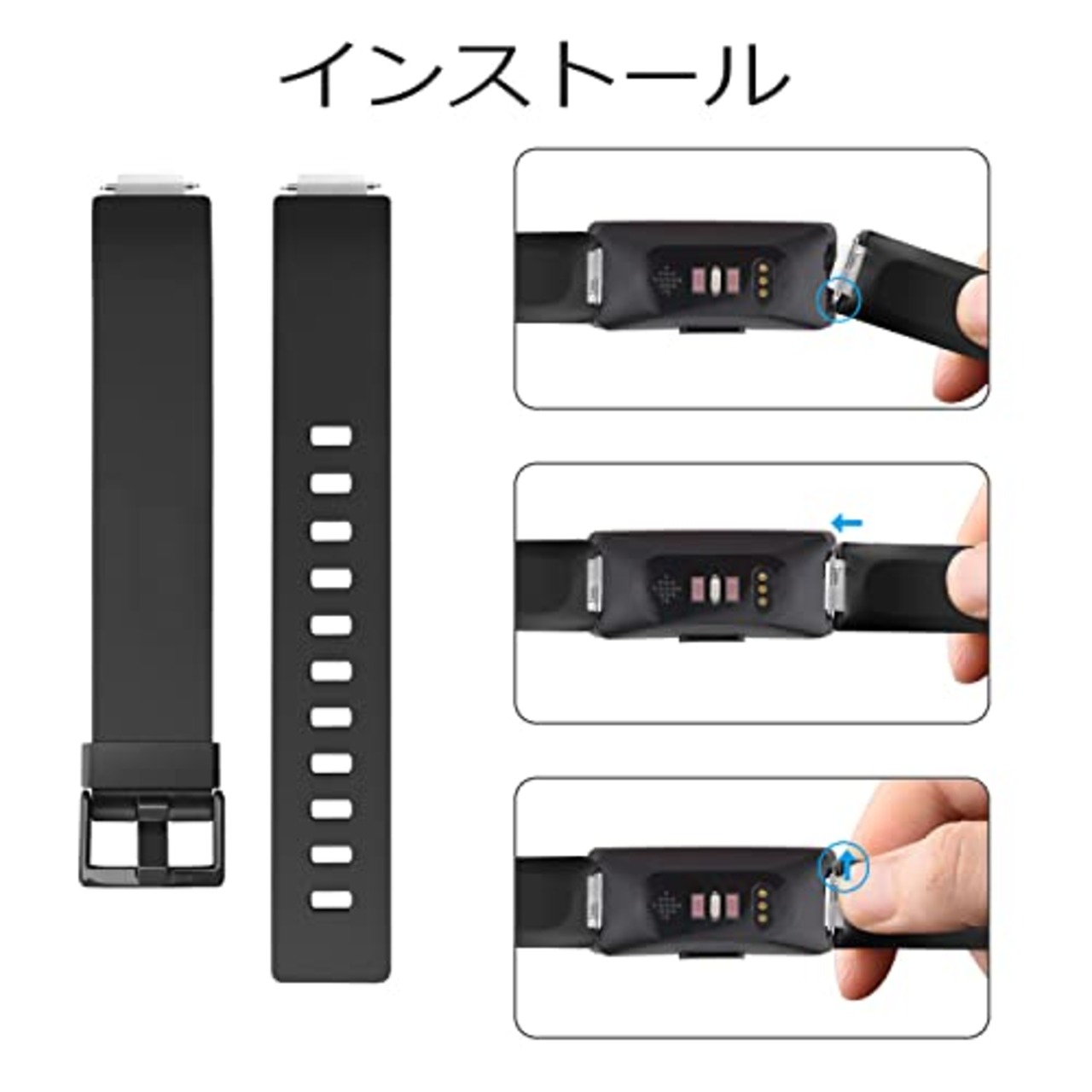 [Vanua] コンパチブル Fitbit Inspire HR バンド/Fitbit Inspire 2/Fitbit Inspire バンド ベルト、プレミアム TPU インスパイア HR バンド、多色オプションの調整可能防水 スポーツバンド (Small, ブラック)