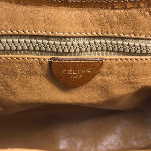 CELINE セリーヌ ショルダーバッグ キャメル ガンチーニ レザー セミショルダーバッグ vintage ヴィンテージ オールド 4kxbz4