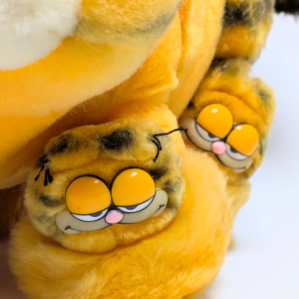鬼レア☆ VINTAGE 1980年代初期 ☆【 Garfield ( ガーフィールド ) 】『 ガーフィールド四つ足立ち / ガーフィールドスリッパ 』ぬいぐるみ プラッシュ plush 1980年代年製 〚アメリカン雑貨 アメトイ〛