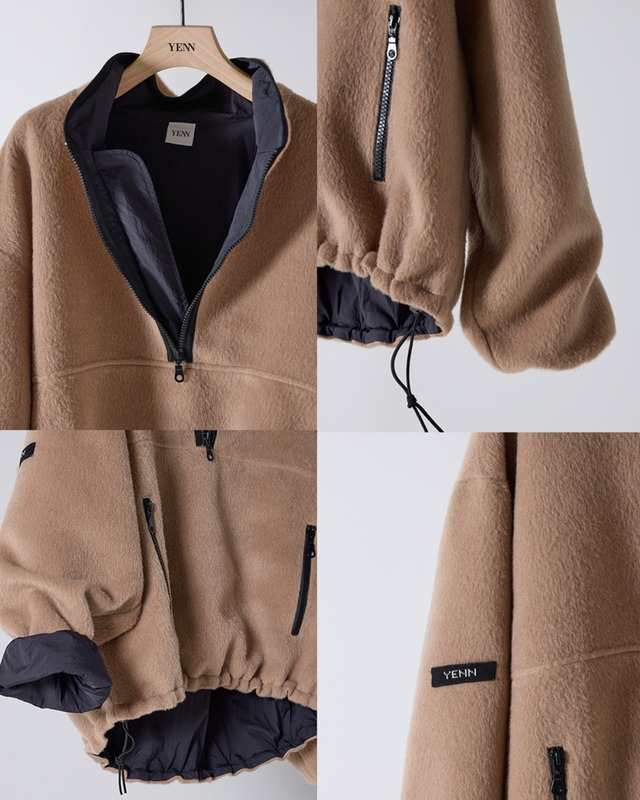 【YENN（イエン）】SHAGGY HALF ZIP JK / シャギーハーフジップジャケット