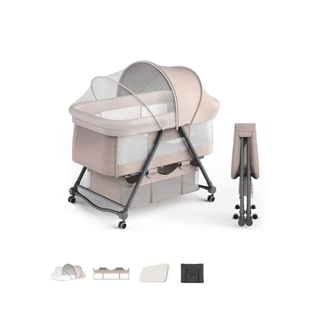 Dulumer 3 IN 1 ベビーベッド 添い寝 ゆりかご 持ち運びベビーベッド