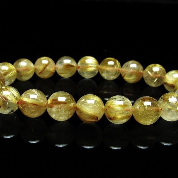 ルチルクォーツ ブレスレット 10mm タイチンルチルクォーツ タイチンルチル 一点物 メール便可 [M便 1/10] 111-49087