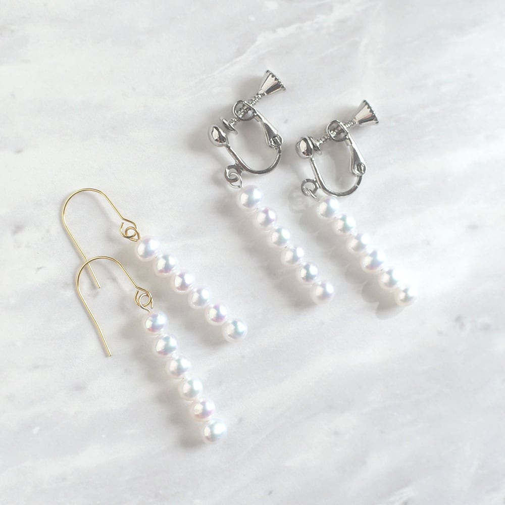 ぷくっとあいくるしい ベビー 淡水パール / 揺れる ピアス イヤリング ノンホールピアス / ps-064