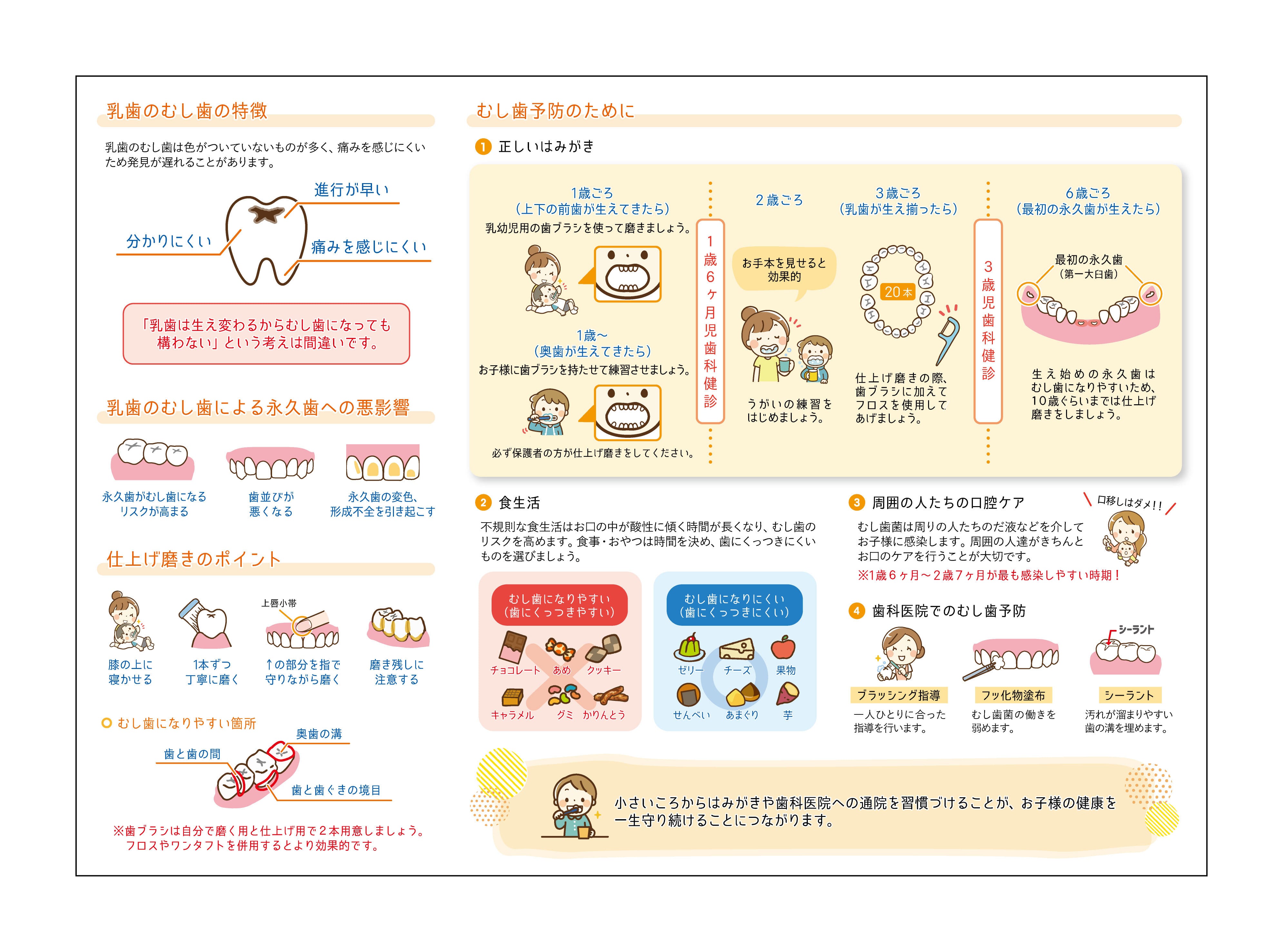 リーフレット（A4サイズ） 幼児期の歯と口の健康を守るために | 歯科