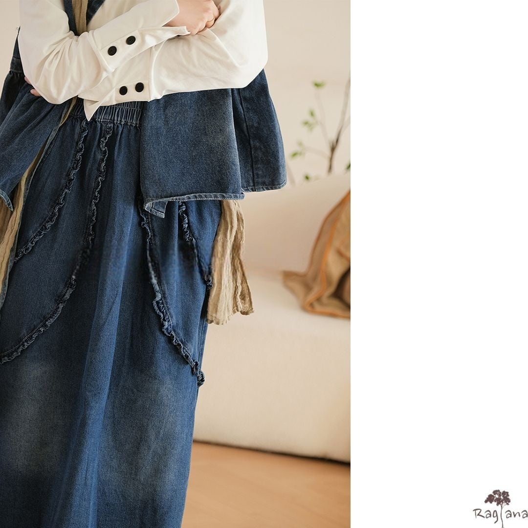 デニムフリルスカート　OBLI デニムフリルスカート【残り1点】 | BOTTOMS | OBLI
