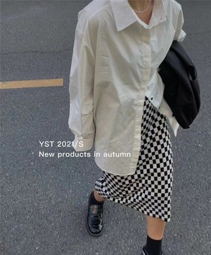 ブロックチェックタイトスカート　AJ11352-9212