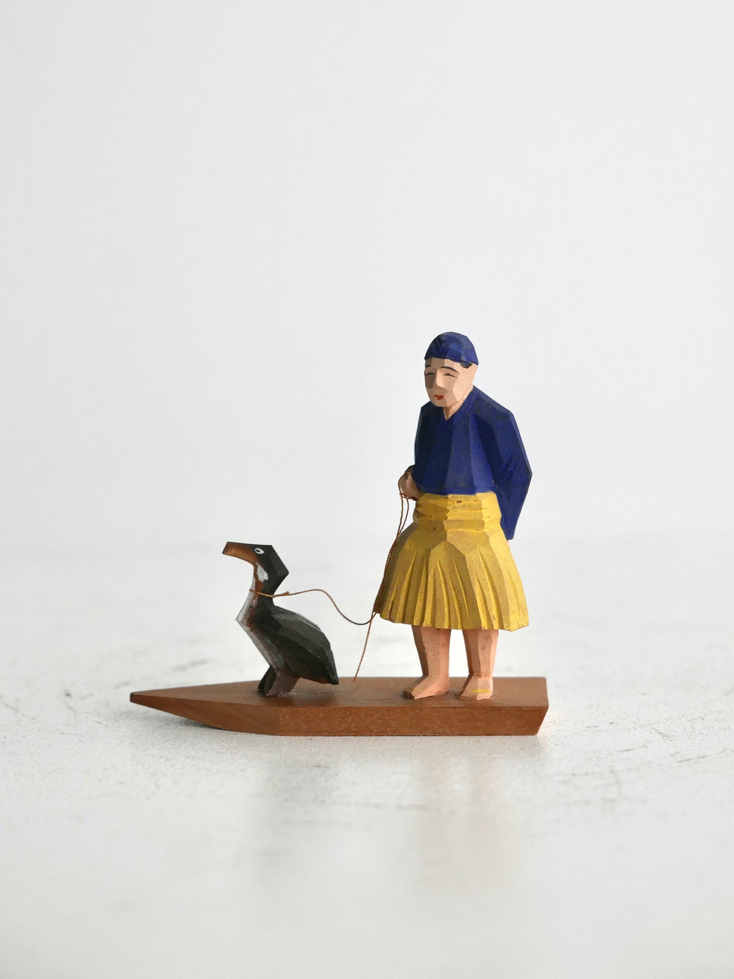 old japan wooden object , 鵜飼人形