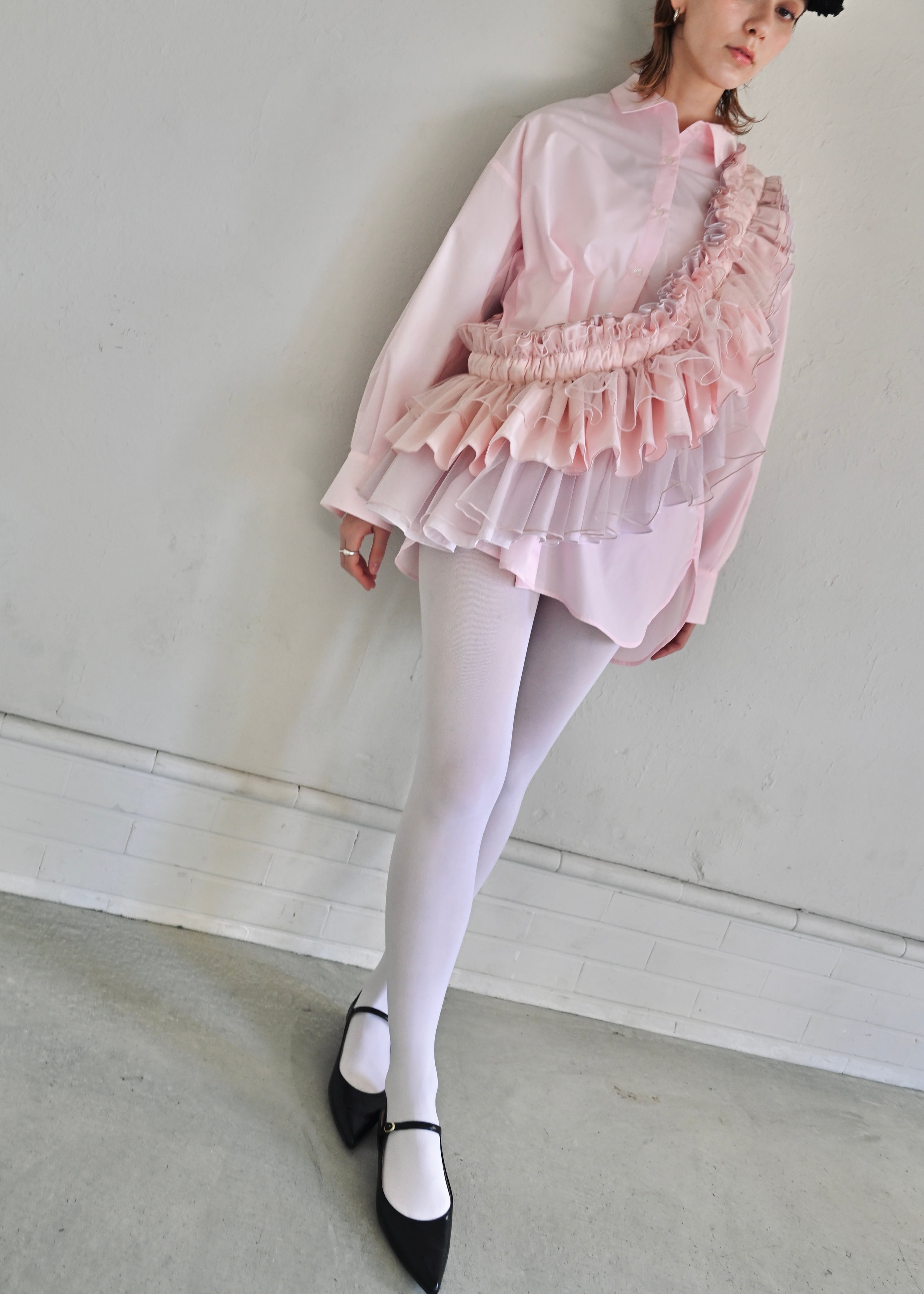 DŌRA MÖRA | Versatile Ruffled Bag - SAKURA PINK | ORIENT MILLINERY