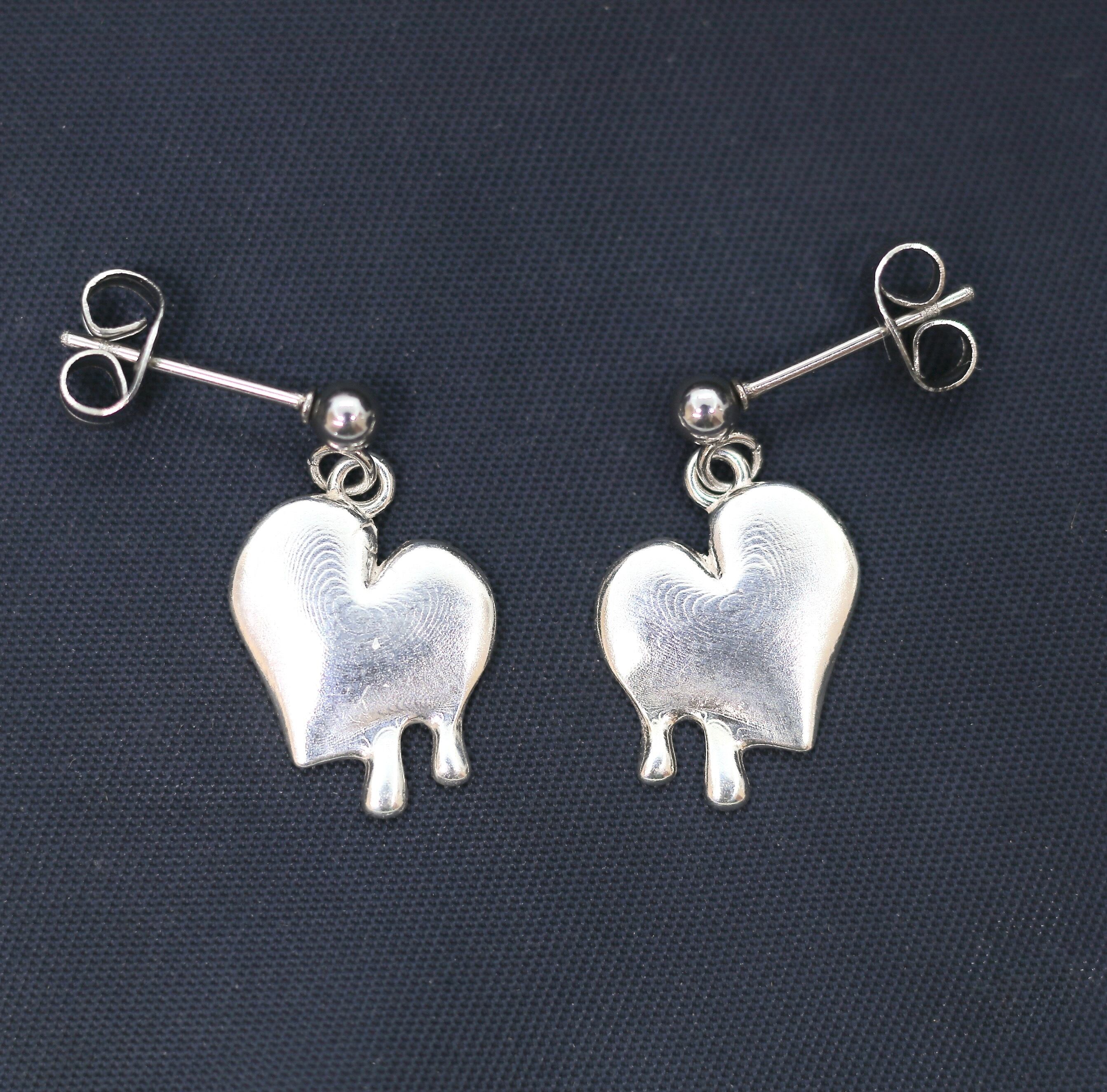 40s Sweet Heart jewelry Puffy Heart Sterling WWⅡ Forget me not 第