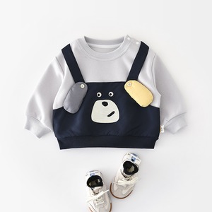 【BABY&KID】暖かいレイヤードクマトップス
