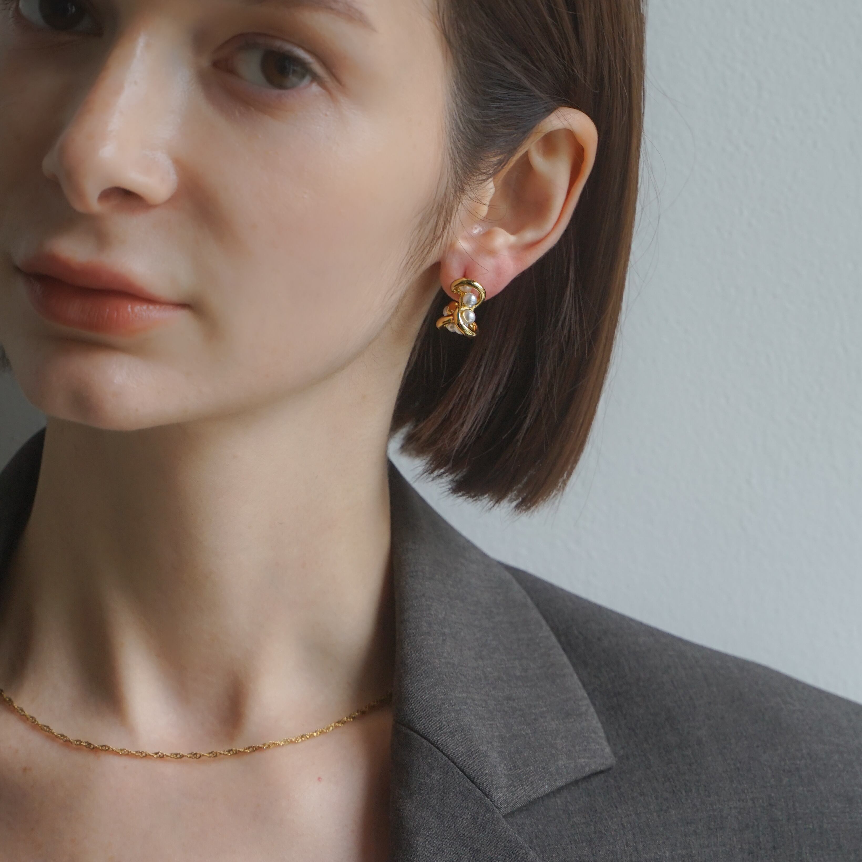stainless twist pearl pierce SP402 | RIN. accessory ｜ステンレス