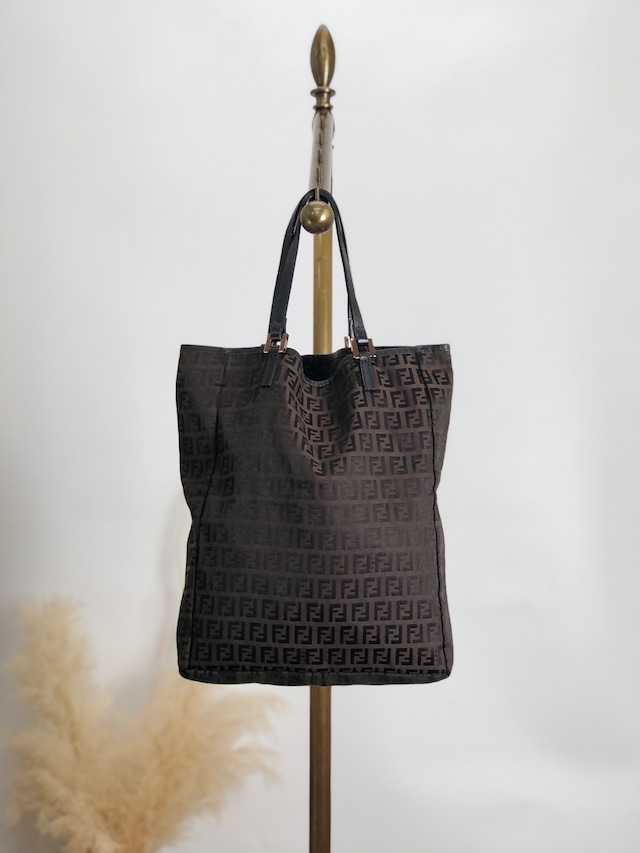 FENDI フェンディ　FFモチーフ　ナイロン×レザー　バニティバッグ　ハンドバッグ　ミニバッグ　ブラック　vintage　ヴィンテージ　オールド　hpedub