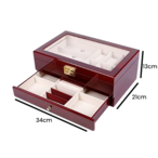 腕時計収納ケース ウォッチボックス 時計ケース サングラス  アクセサリー 収納ボックス 小物収納 保管 ロック付き コレクションケース かっこいい おしゃれ コンパクト メンズ レディース ユニセックス ギフト プレゼント 父の日 2段 引き出し付き