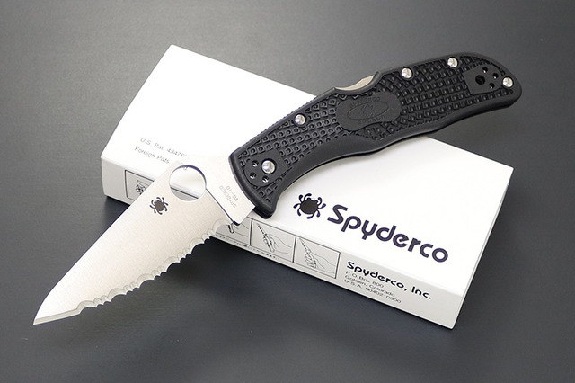 アウトドアナイフ 日本製 C243SBK Spyderco エンデラ ブラック 波刃 