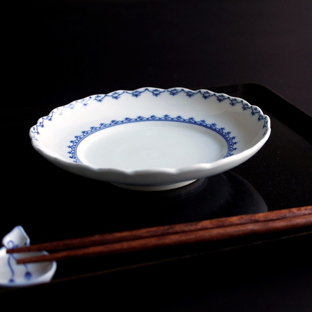 平戸嘉久正窯　輪花リム地紋　5寸向付