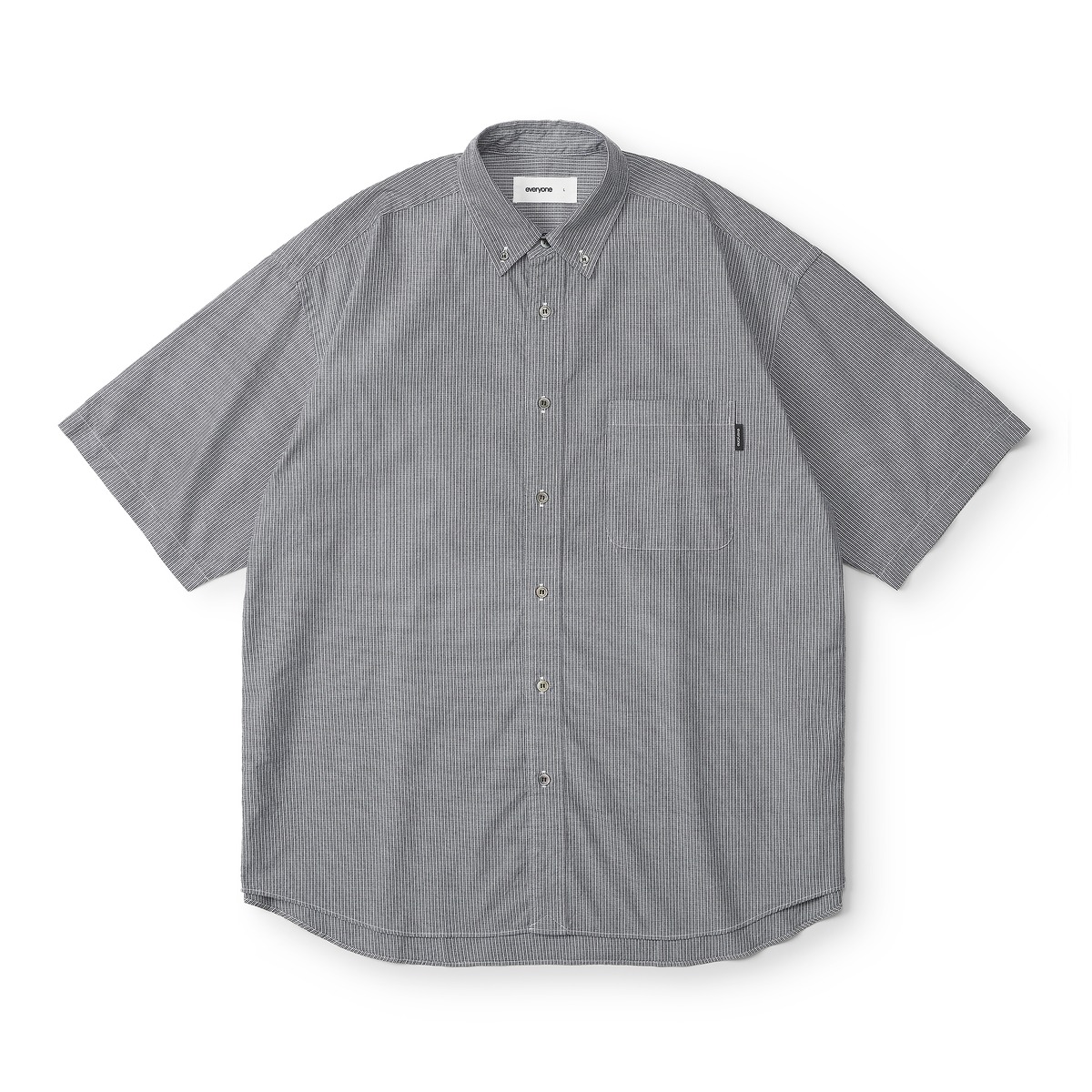 everyone oversized B/D check short sleeve shirt (BLACK) | everyone